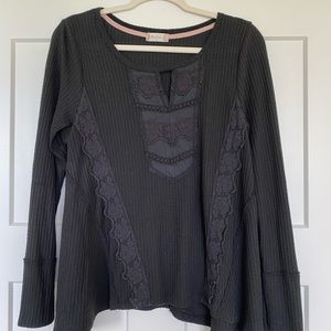 Altar’d State Black Waffle Knit Shirt